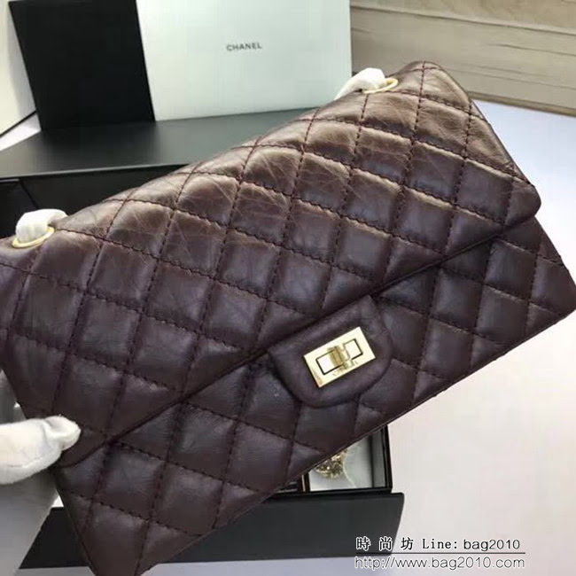 香奈兒CHANEL 226 進口大象紋胎牛皮金銀扣單肩斜挎鏈條包 DSC2031